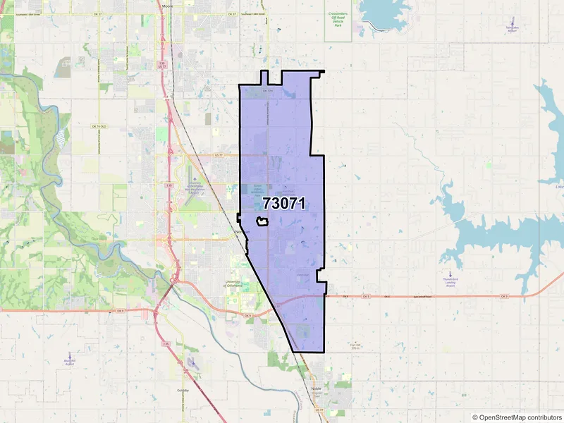 Map of ZIP Code 73071 — Norman, OK