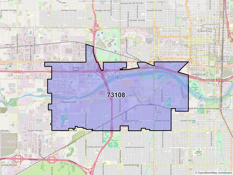 Map of ZIP Code 73108 — Oklahoma City, OK