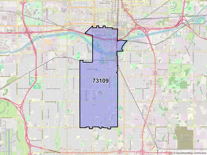 Map of ZIP Code 73109 — Oklahoma City, OK