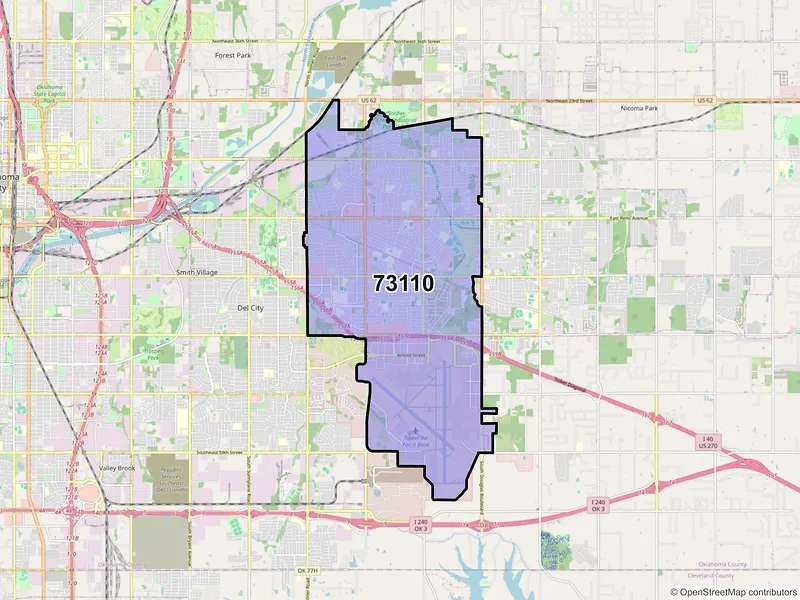 Map of ZIP Code 73110 — Oklahoma City, OK
