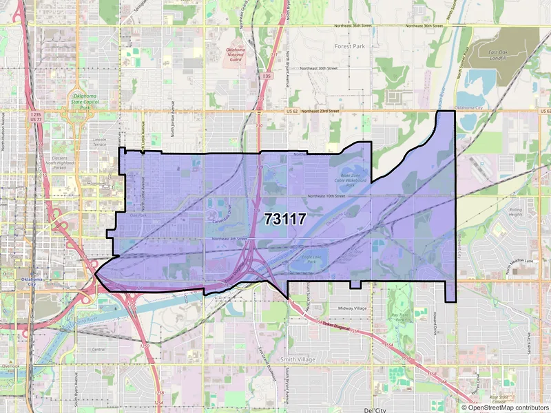 Map of ZIP Code 73117 — Oklahoma City, OK