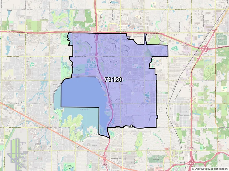 Map of ZIP Code 73120 — Oklahoma City, OK