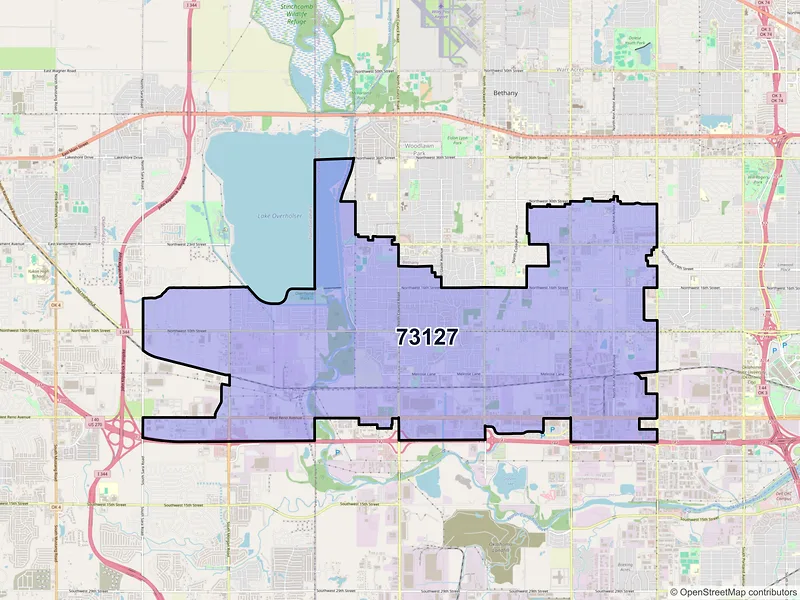 Map of ZIP Code 73127 — Oklahoma City, OK