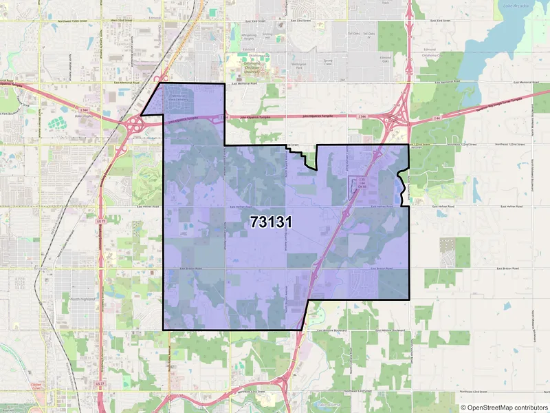Map of ZIP Code 73131 — Oklahoma City, OK