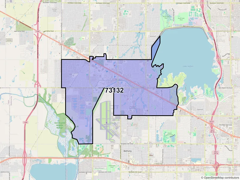 Map of ZIP Code 73132 — Oklahoma City, OK