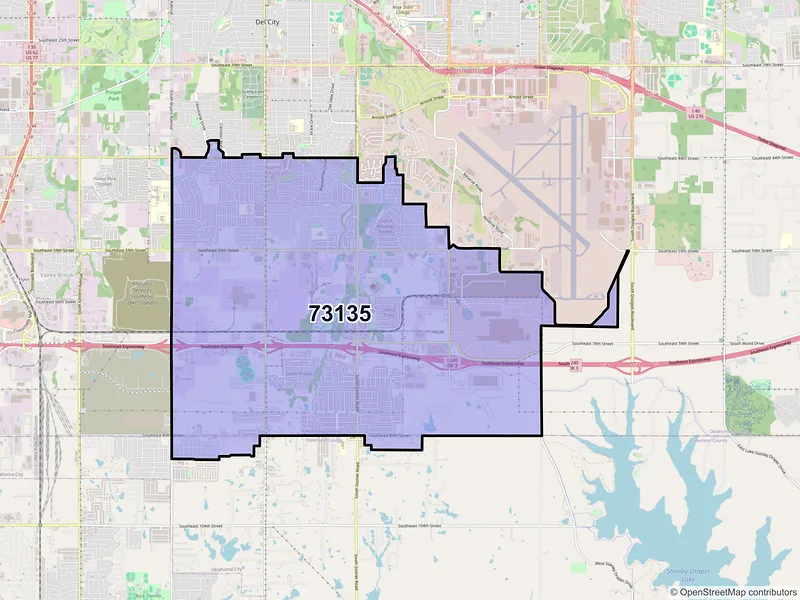 Map of ZIP Code 73135 — Oklahoma City, OK