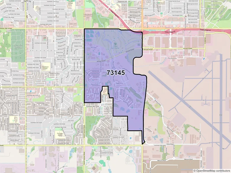 Map of ZIP Code 73145 — Oklahoma City, OK