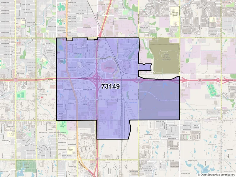 Map of ZIP Code 73149 — Oklahoma City, OK