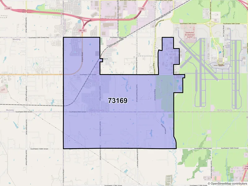 Map of ZIP Code 73169 — Oklahoma City, OK