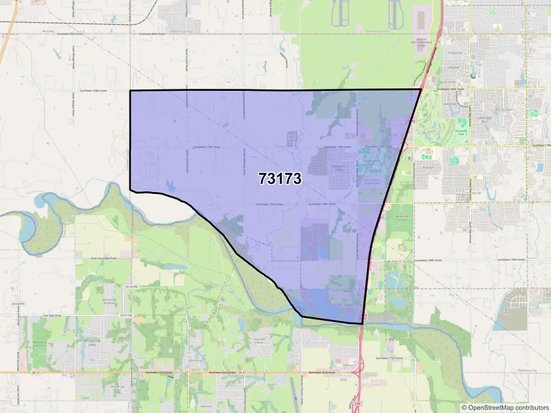 Map of ZIP Code 73173 — Oklahoma City, OK