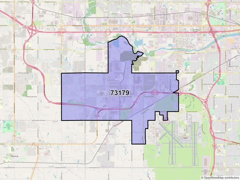 Map of ZIP Code 73179 — Oklahoma City, OK