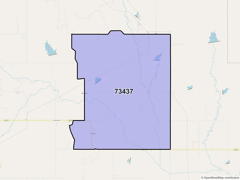 Map of ZIP Code 73437 — Graham, OK