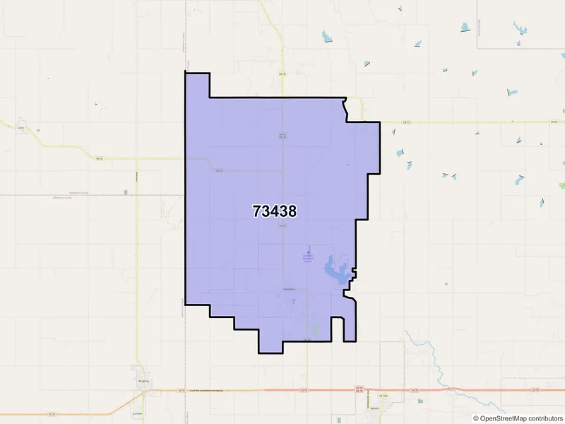 Map of ZIP Code 73438 — Healdton, OK
