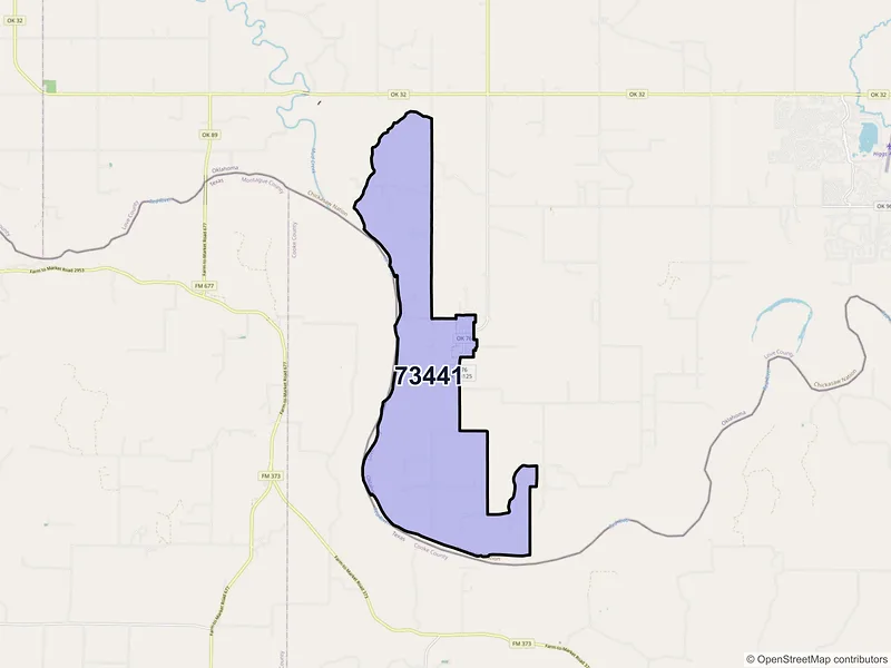 Map of ZIP Code 73441 — Leon, OK
