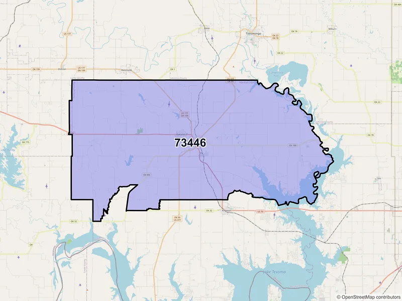 Map of Madill, Oklahoma and ZIP codes
