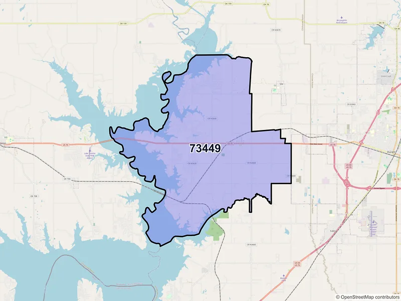 Map of ZIP Code 73449 — Mead, OK