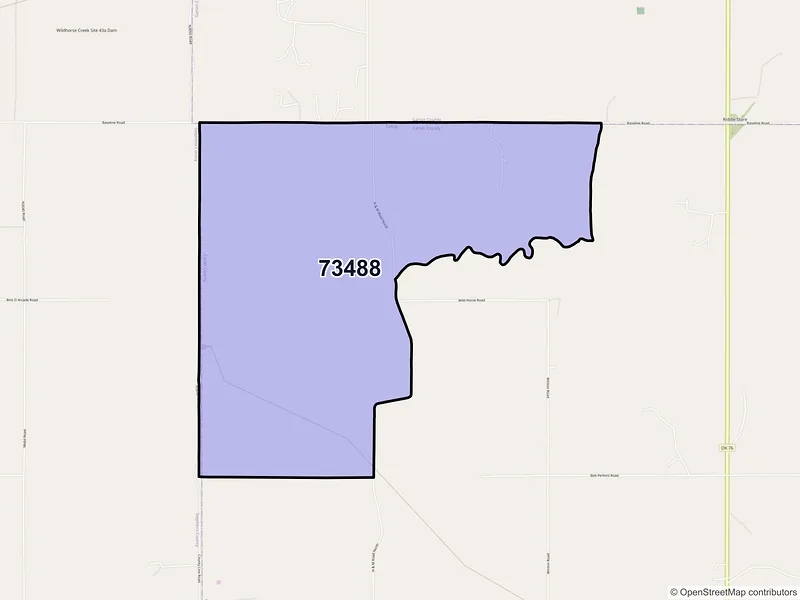 Map of ZIP Code 73488 — Tussy, OK