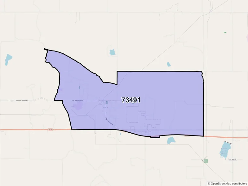 Map of Velma, Oklahoma and ZIP codes