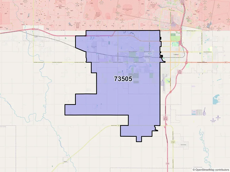 Map of ZIP Code 73505 — Lawton, OK