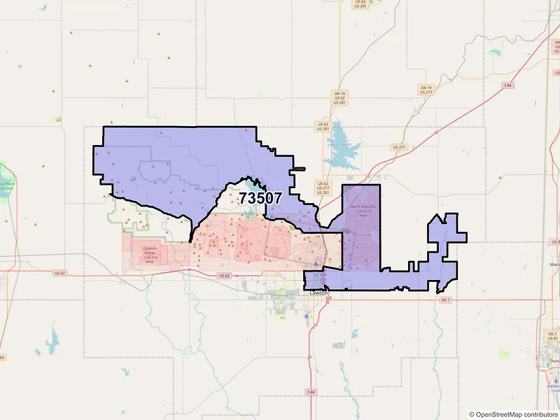 Map of ZIP Code 73507 — Lawton, OK