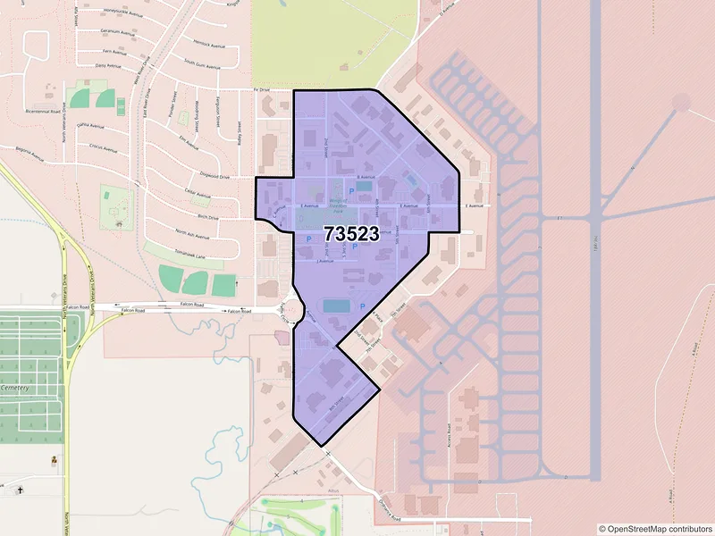 Map of ZIP Code 73523 — Altus AFB, OK