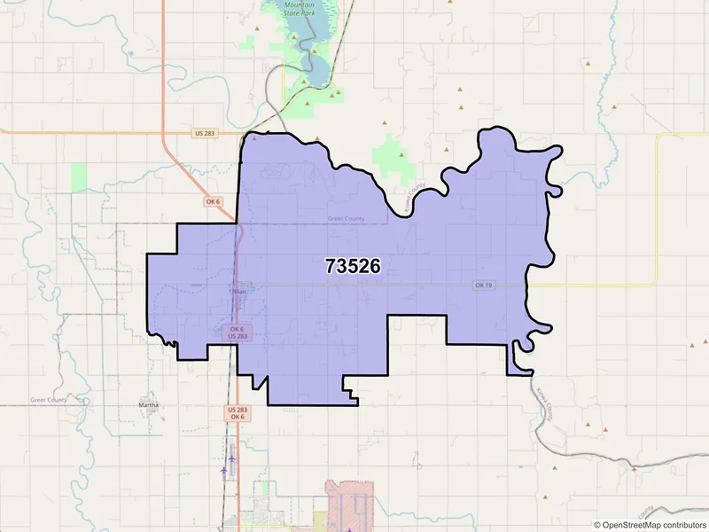 Map of ZIP Code 73526 — Blair, OK
