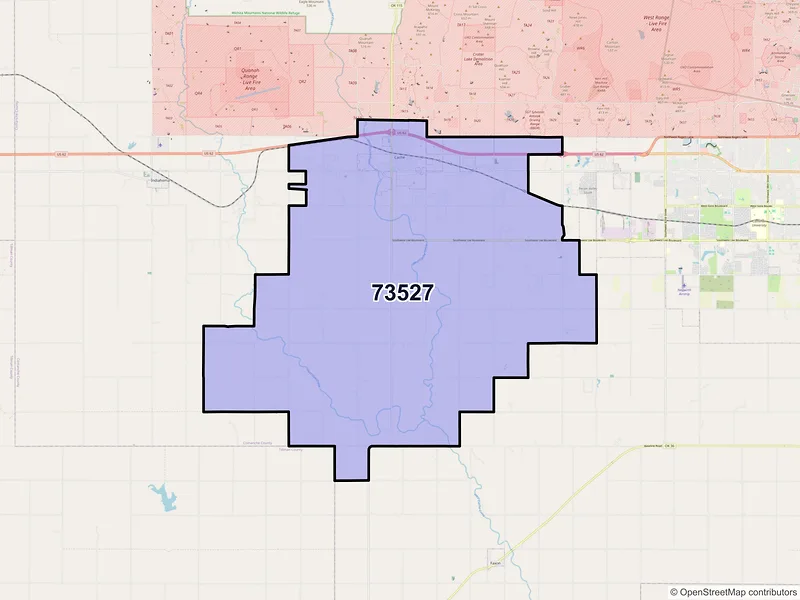 Map of Cache, Oklahoma and ZIP codes