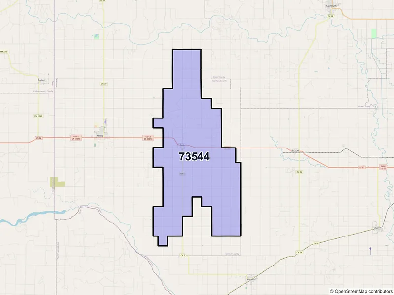 Map of ZIP Code 73544 — Gould, OK