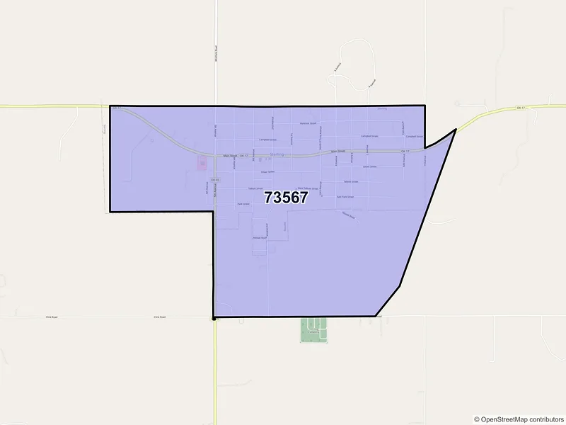Map of Sterling, Oklahoma and ZIP codes