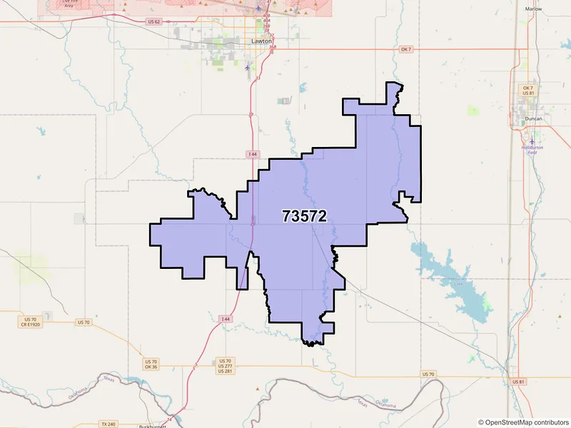 Map of Walters, Oklahoma and ZIP codes