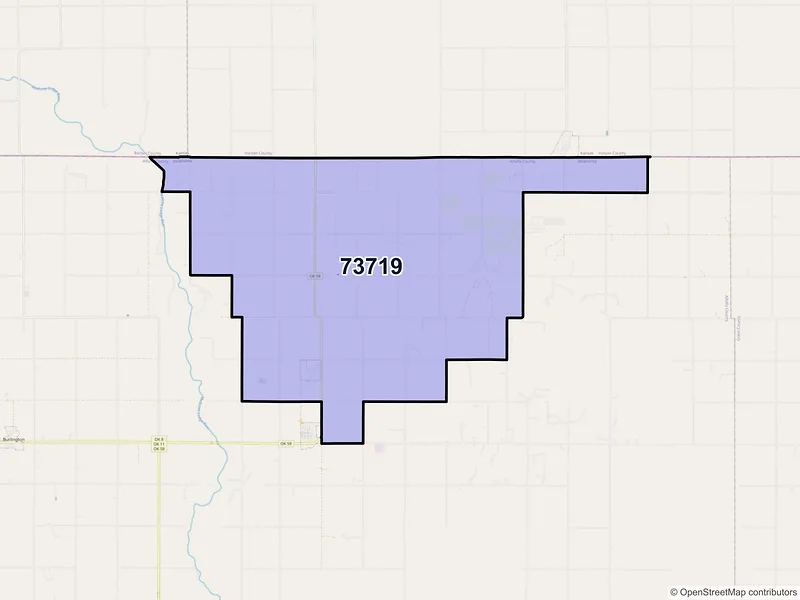 Map of ZIP Code 73719 — Amorita, OK