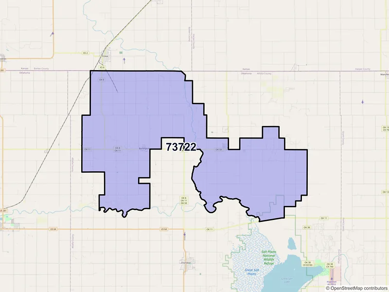 Map of ZIP Code 73722 — Burlington, OK