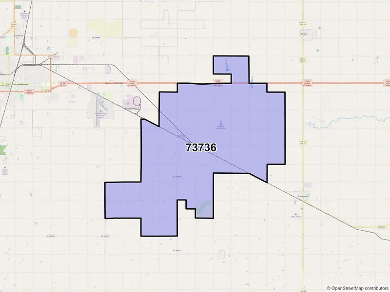 Map of Fairmont, Oklahoma and ZIP codes
