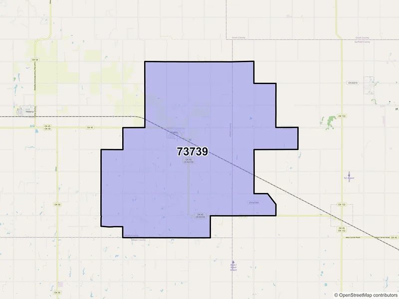Map of ZIP Code 73739 — Goltry, OK