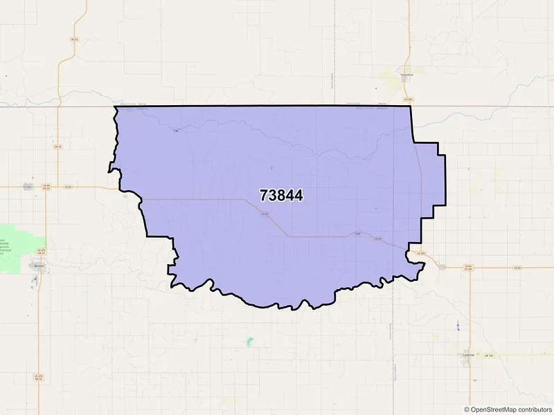 Map of ZIP Code 73844 — Gate, OK