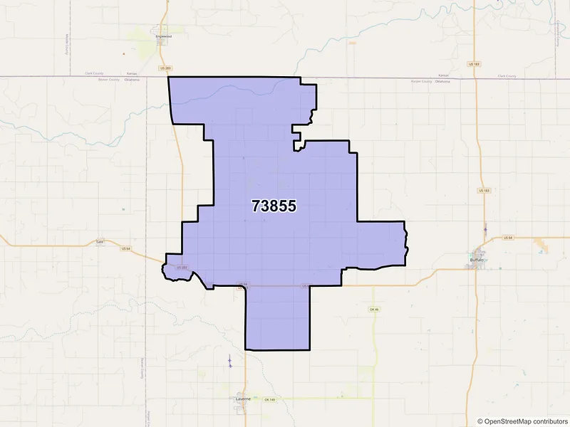 Map of ZIP Code 73855 — Rosston, OK
