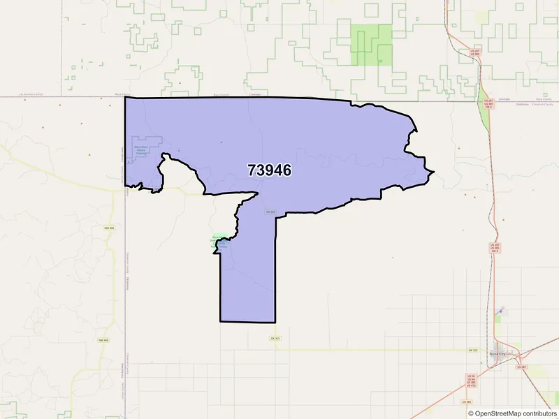 Map of ZIP Code 73946 — Kenton, OK
