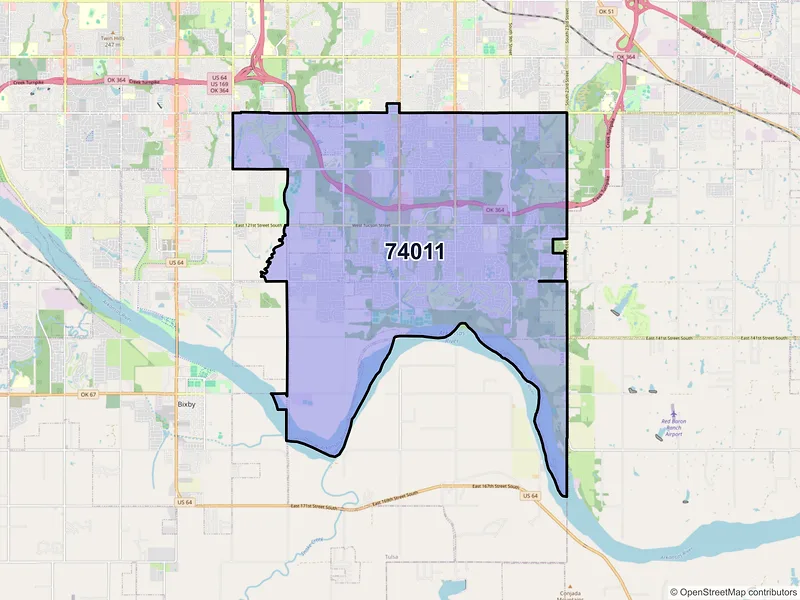 Map of ZIP Code 74011 — Broken Arrow, OK