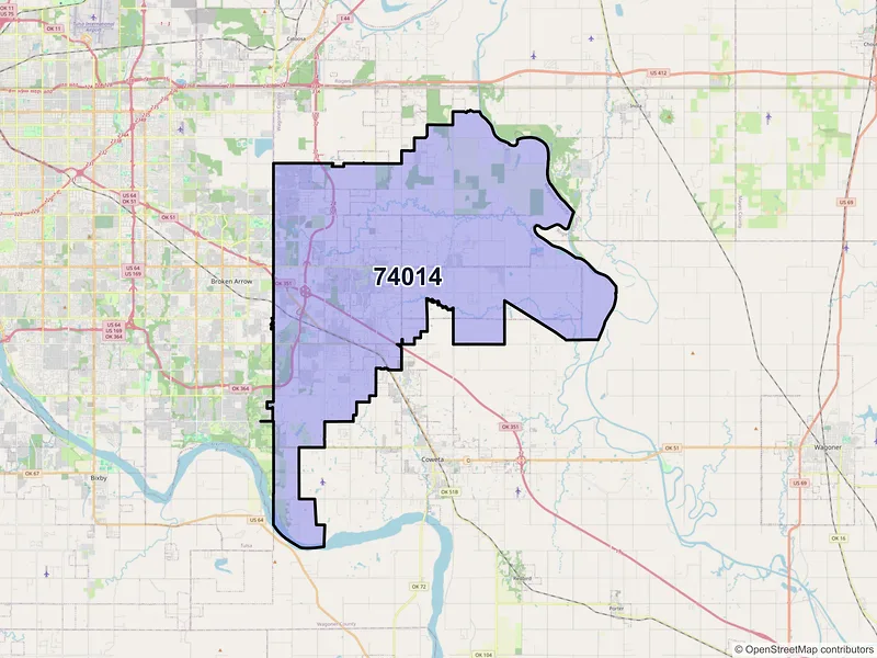 Map of ZIP Code 74014 — Broken Arrow, OK