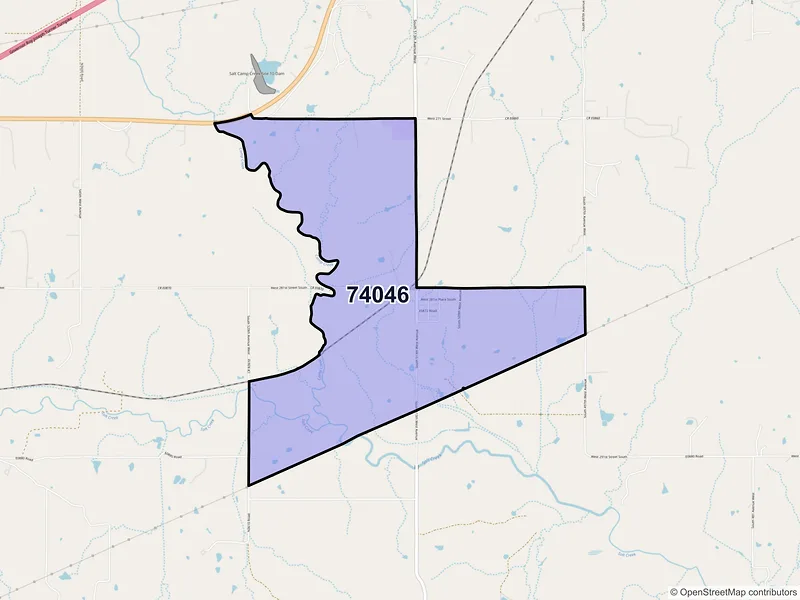 Map of Milfay, Oklahoma and ZIP codes
