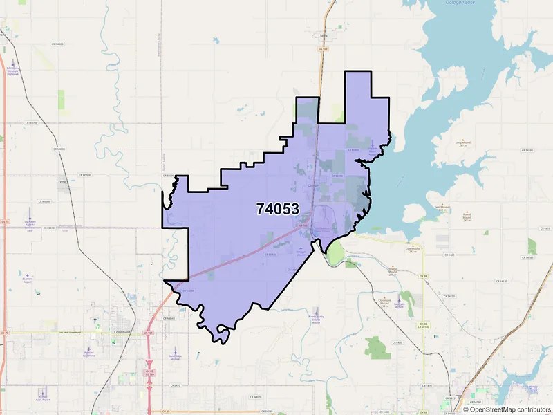 Map of ZIP Code 74053 — Oologah, OK