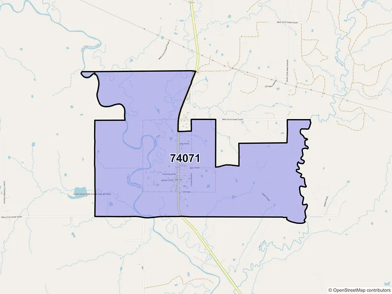 Map of Slick, Oklahoma and ZIP codes