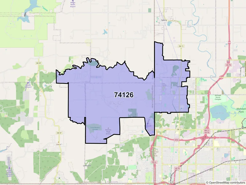 Map of ZIP Code 74126 — Tulsa, OK