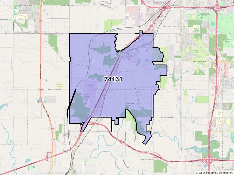 Map of ZIP Code 74131 — Tulsa, OK