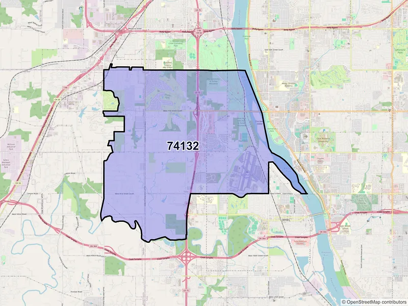 Map of ZIP Code 74132 — Tulsa, OK