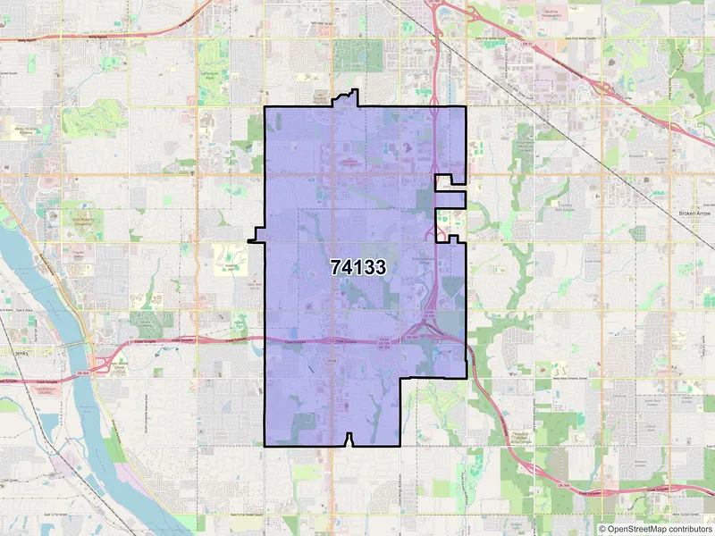 Map of ZIP Code 74133 — Tulsa, OK
