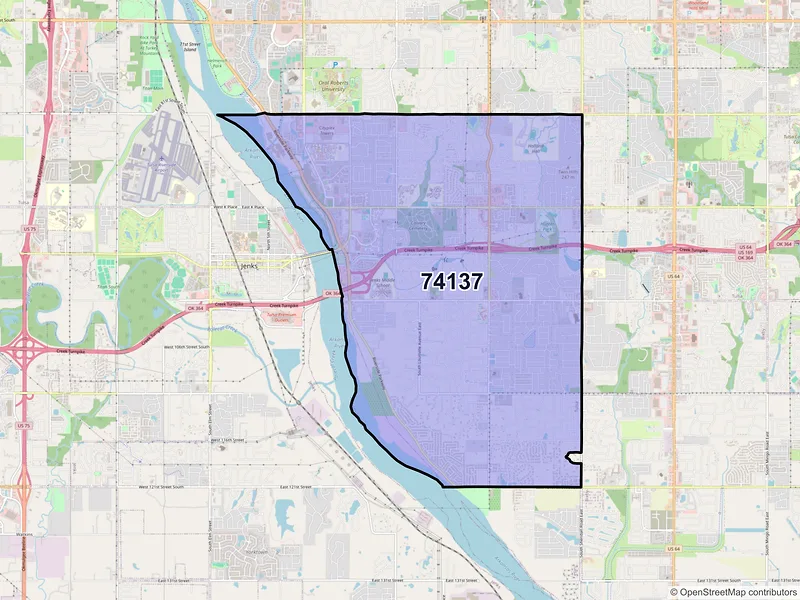 Map of ZIP Code 74137 — Tulsa, OK