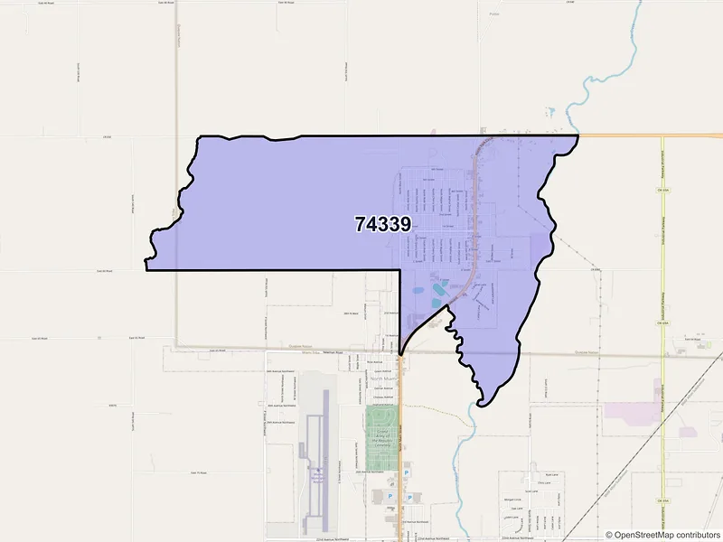 Map of ZIP Code 74339 — Commerce, OK