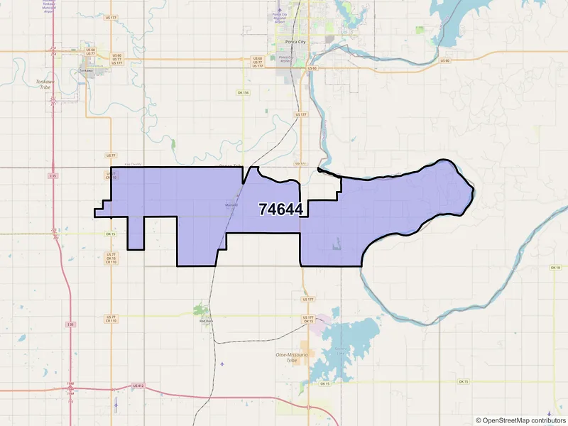 Map of Marland, Oklahoma and ZIP codes