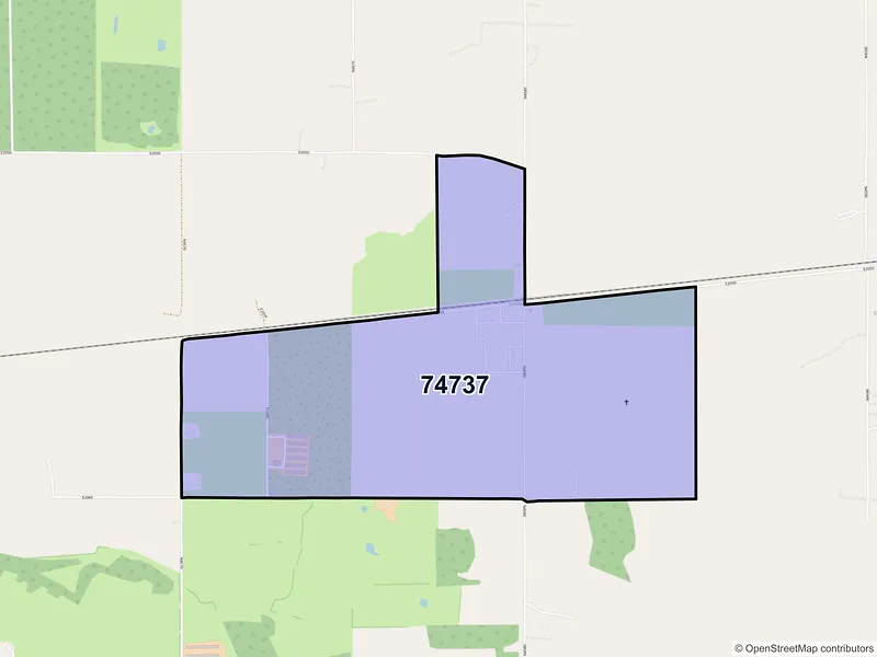 Map of Golden, Oklahoma and ZIP codes